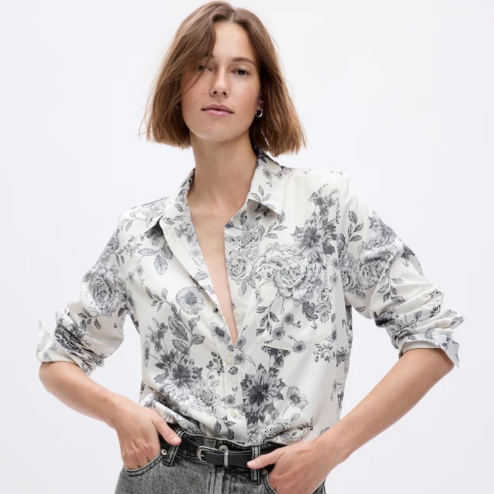 Gap satin silk shirt